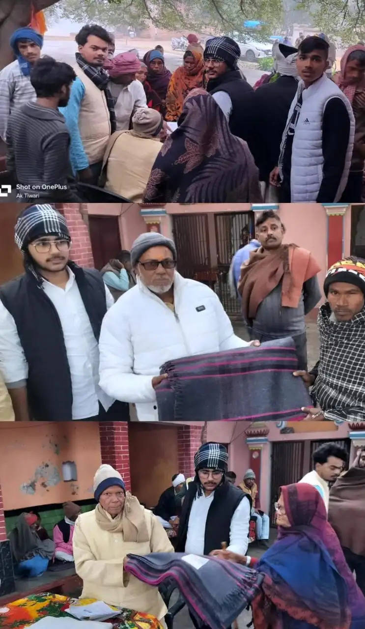 Youth society distributed blankets