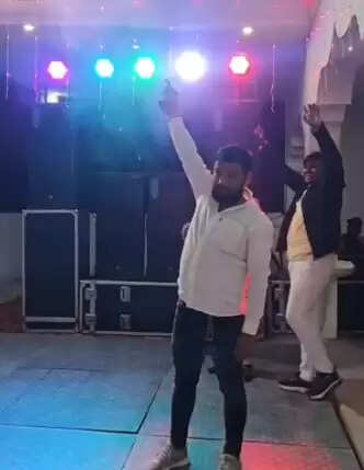   celebratory firing video chandauli  BDC member firing viral video  police investigation celebratory firing UP  wedding firing incident chandauli