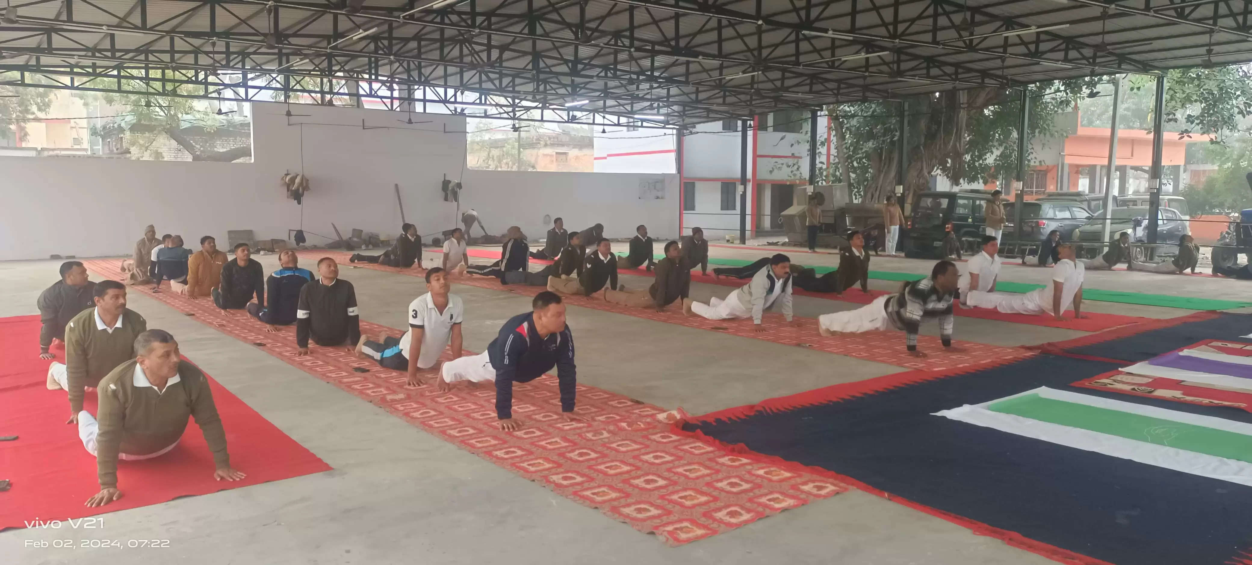 Yoga in Chandauli Police line