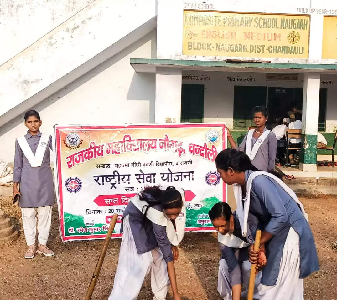 Volunteers cleaned the Durga temple complex