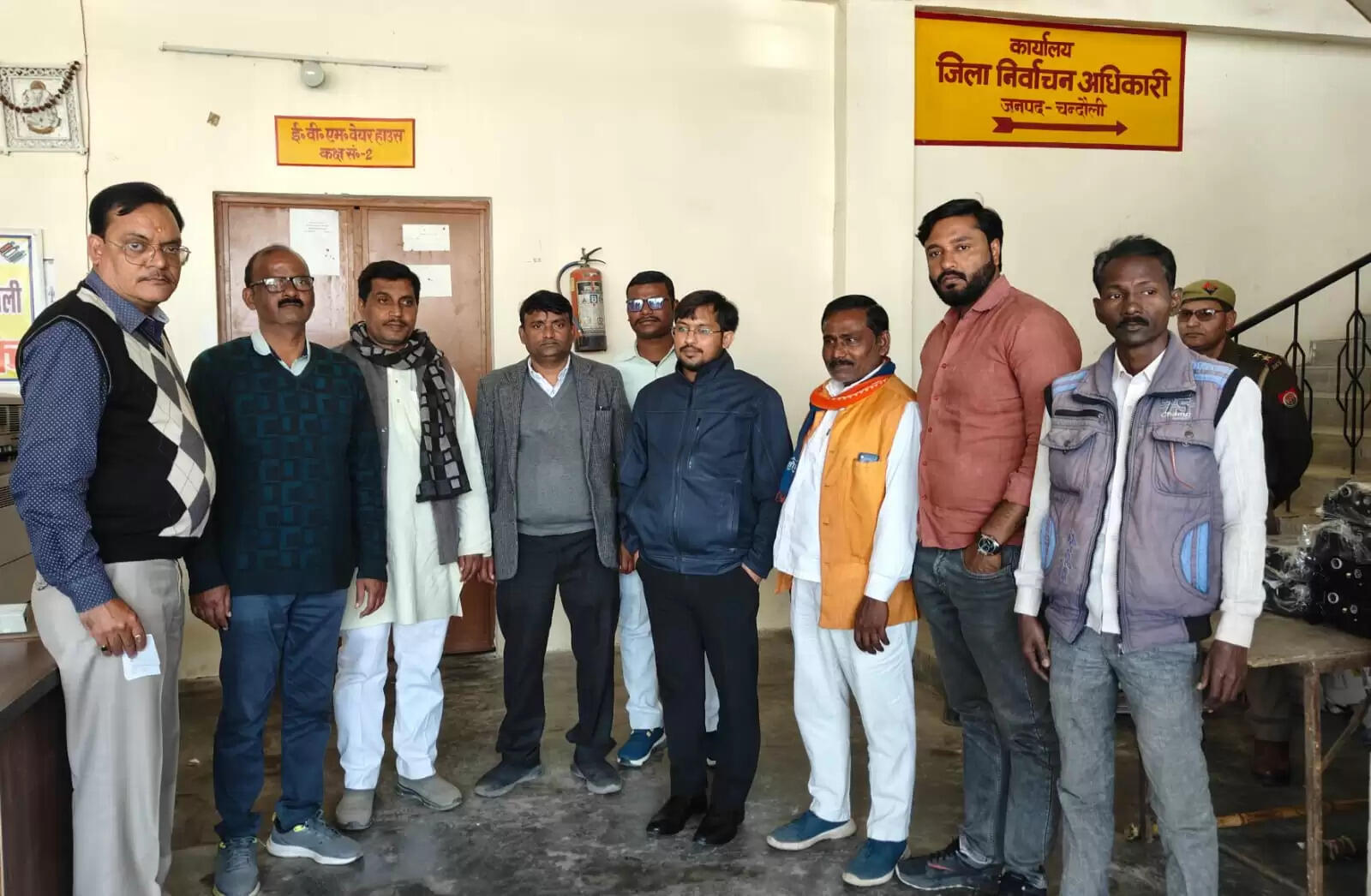  Chandauli news DM EVM inspection, Chandauli khabar warehouse security check,