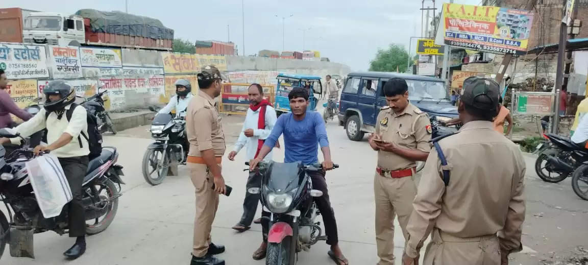 chandauli police vehilcle cheking