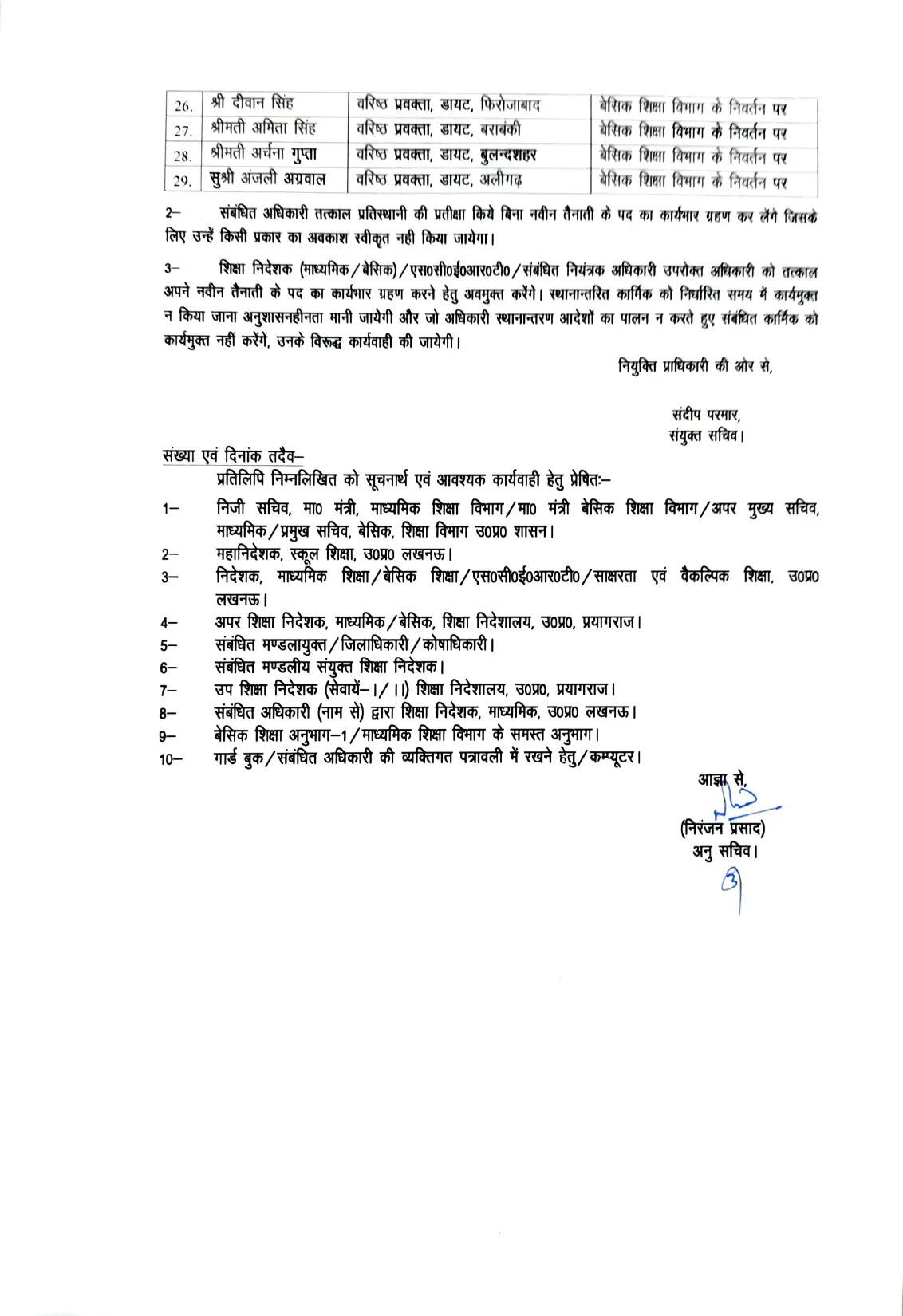 BSA Chandauli Transferred