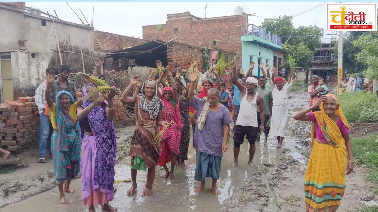 khor-villagers-protest-waterlogging-plant-paddy