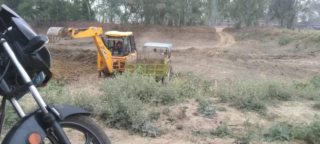 JCB in Amrit sarovar 