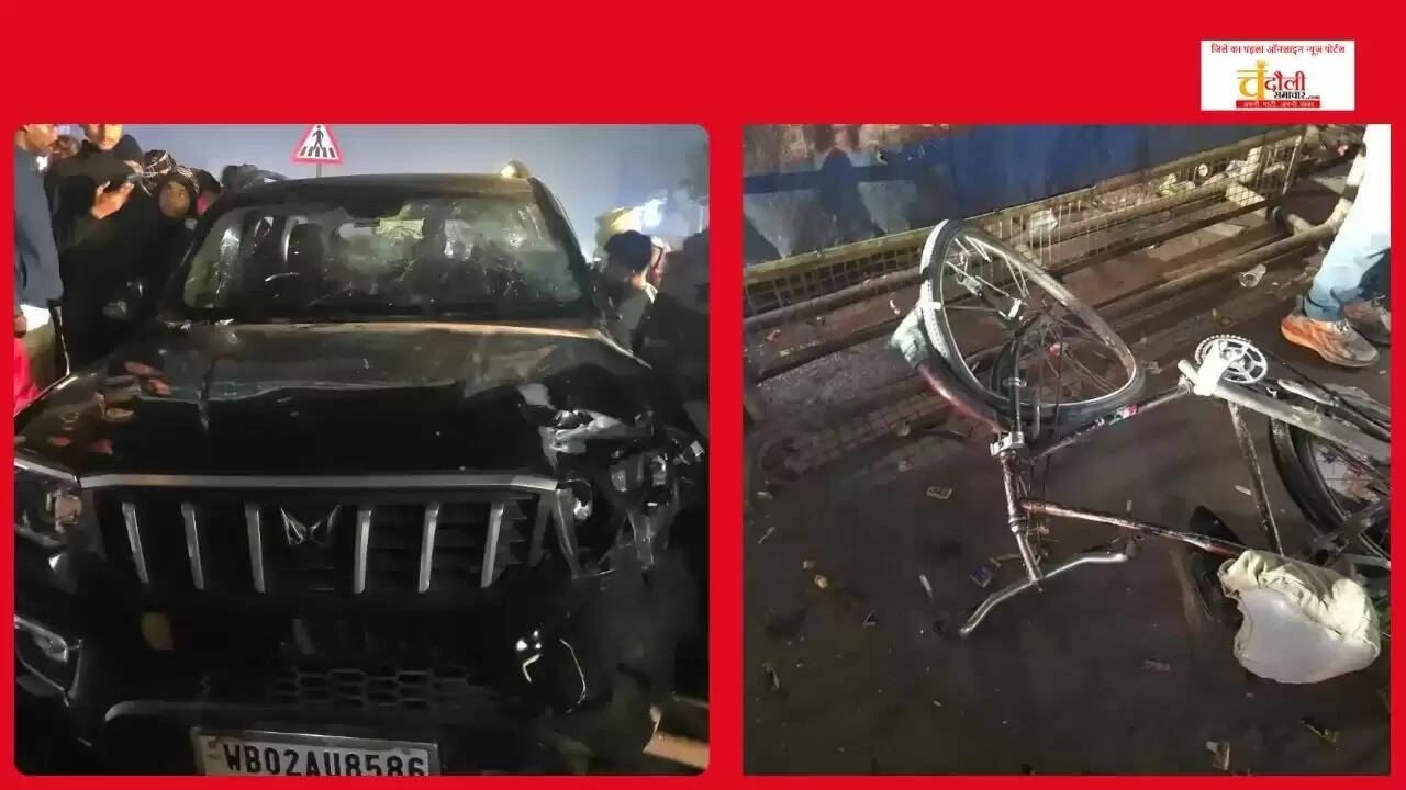 chandauli news scorpio accident padav, chandauli khabar road accident victims, chandauli samachar high speed car crash