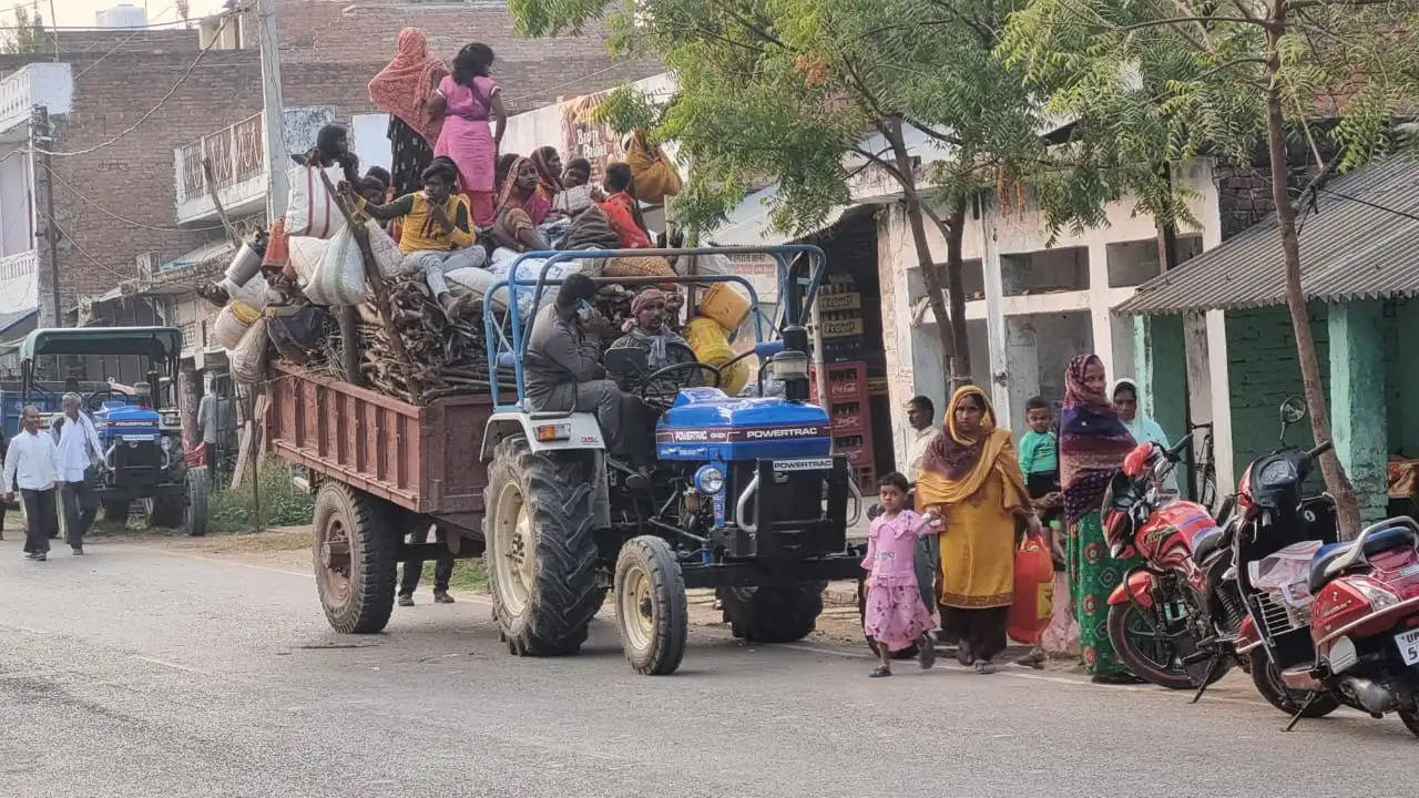 passengers on tractors