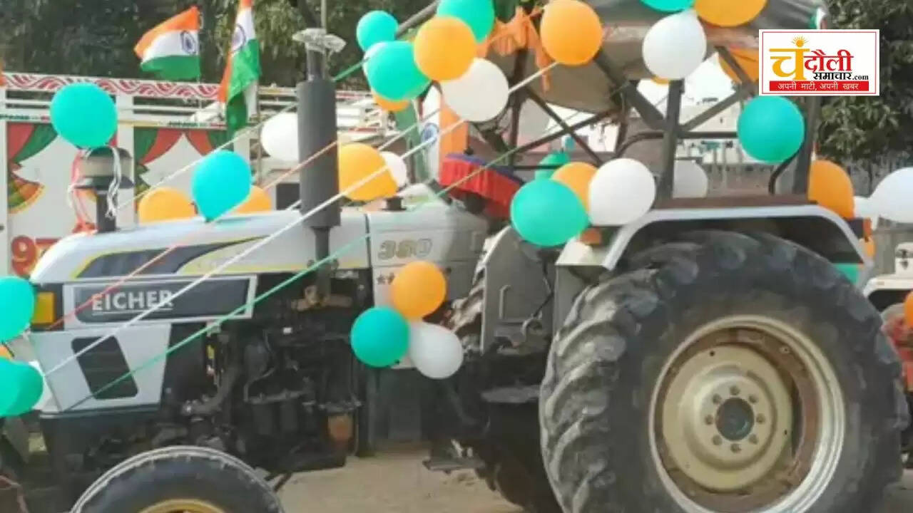 Chandauli news BKU tractor yatra, Chandauli khabar farmers police clash, Chandauli samachar Rakesh Tik