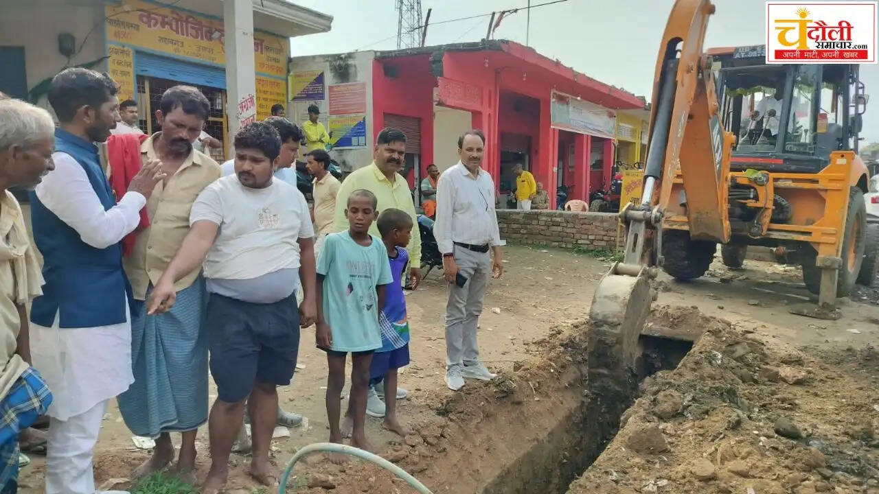 shahabganj-Eliya-road-drainage-construction-news-chandauli