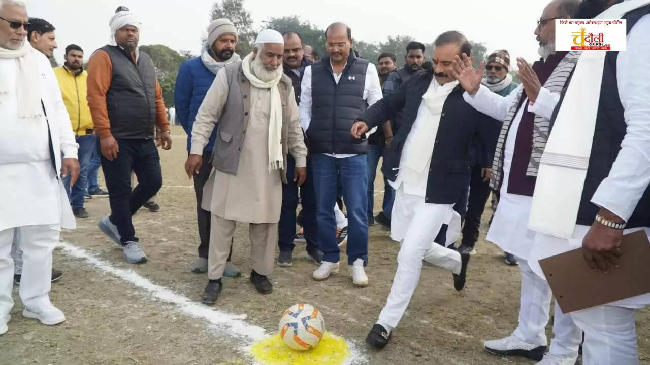  Dhanapur football tournament 2026, MLA Sushil Singh news, Amar Shaheed Sporting Club, Ghazipur vs Assam foo